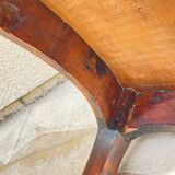 Solid wood table with curved legs