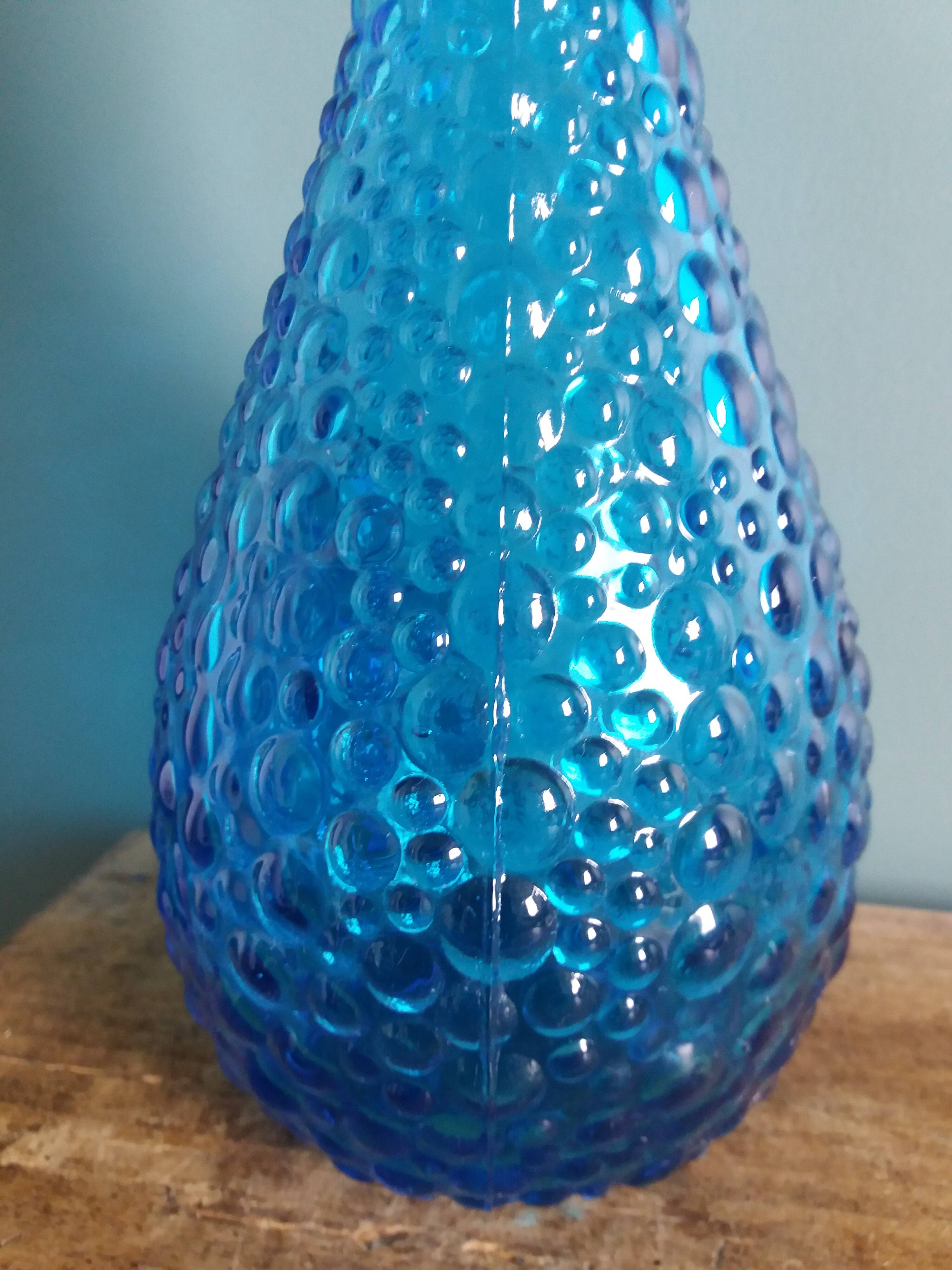 Empoli carafe in turquoise blue glass