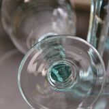 Set of hand-blown stemmed bubble glasses