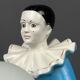 Mid-century Italian Pierrot table lamp in blue ceramic, 1960s.