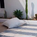 Recycled cotton handmade rug - Grey and white