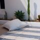 Recycled cotton handmade rug - Grey and white