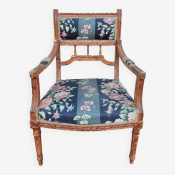 Antique Louis Xvi style armchair 1900s Fleuris fabrics