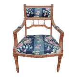 Fauteuil de style Louis Xvi ancien 1900s tissus Fleuris