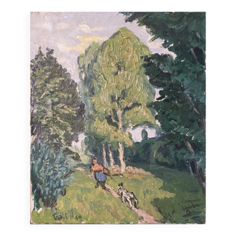 HST painting "The Ballade" by Marcel GAULT (1899-1989) painter from Franche-Comté