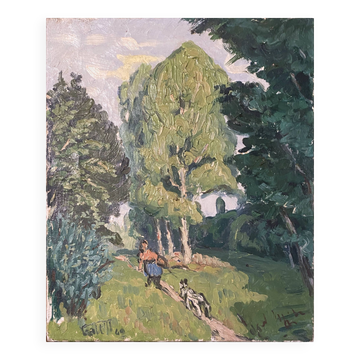 HST painting "The Ballade" by Marcel GAULT (1899-1989) painter from Franche-Comté