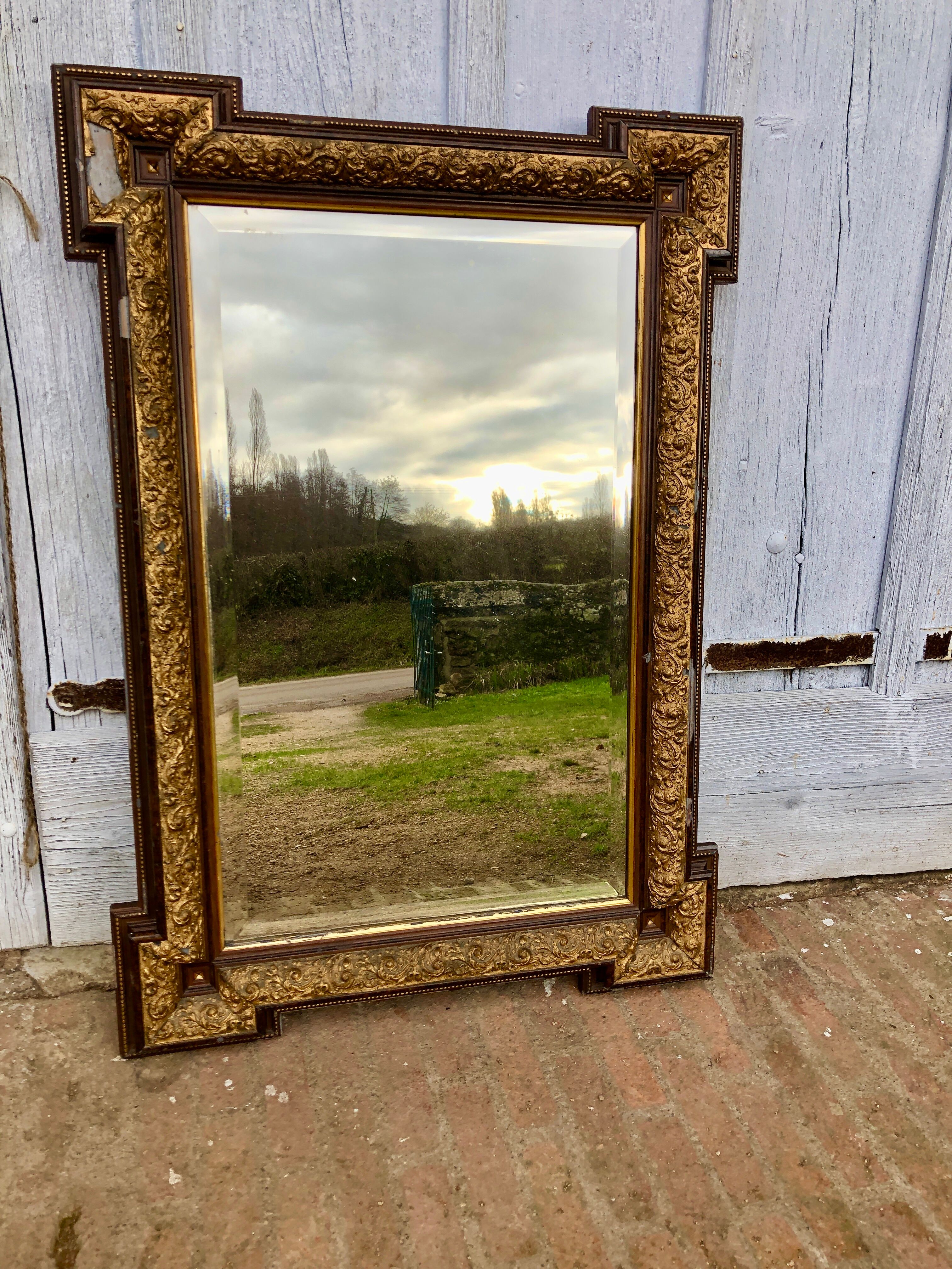 Miroir bois doré 76x109