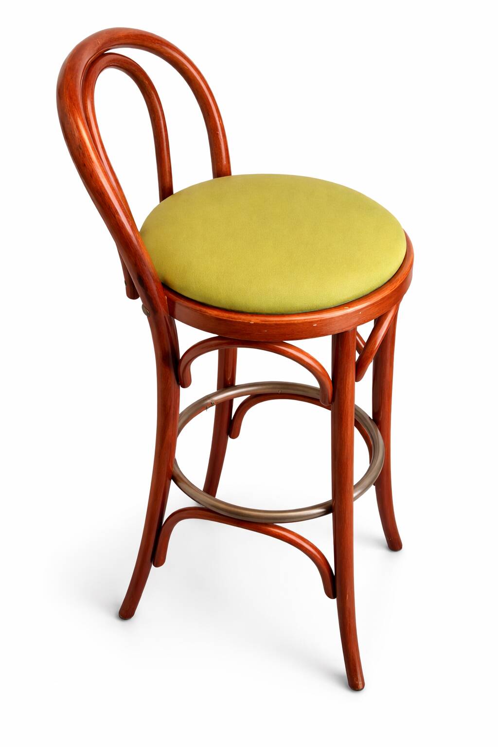 Bentwood bar stool, in the style of Thonet.