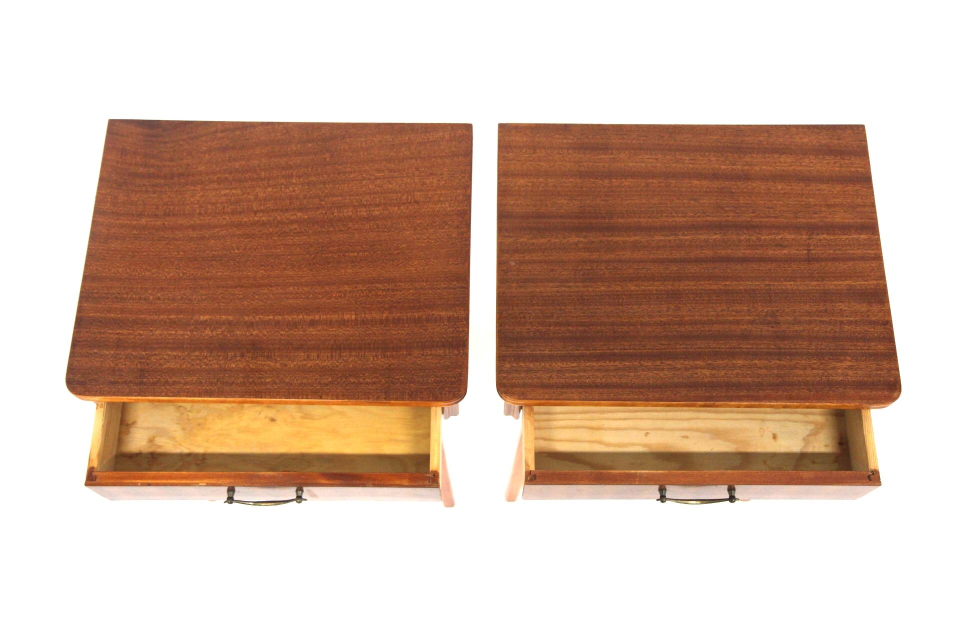 Set of 2 mahogany bedside tables, Sweden, 1950