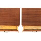 Set of 2 mahogany bedside tables, Sweden, 1950