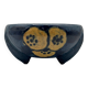 Tripod ceramic pocket tray, hand painted blue