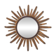 Sunburst mirror vintage 1960 in golden copper metal 50s brutalist 1960s