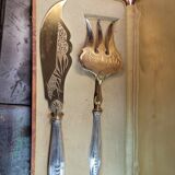Art deco dessert service in stuffed silver