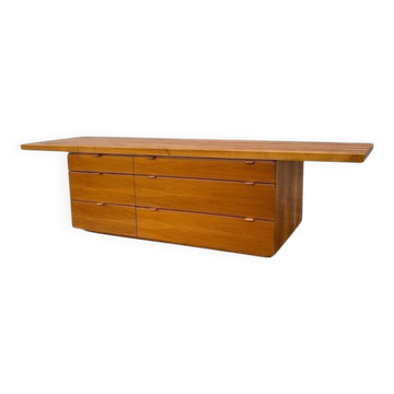Large Italian Wooden Sideboard, 1970s