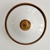 Mid-century ceiling light in brass and white opaline, 1950s