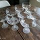 Lot de 9 coupes à champagne en cristal vintage pied givré