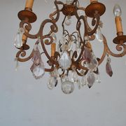 Lustre pampilles doré époque fin XIXème 6 feux