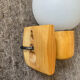 Vintage wall light in solid beech and opaline from the 70s-80s.