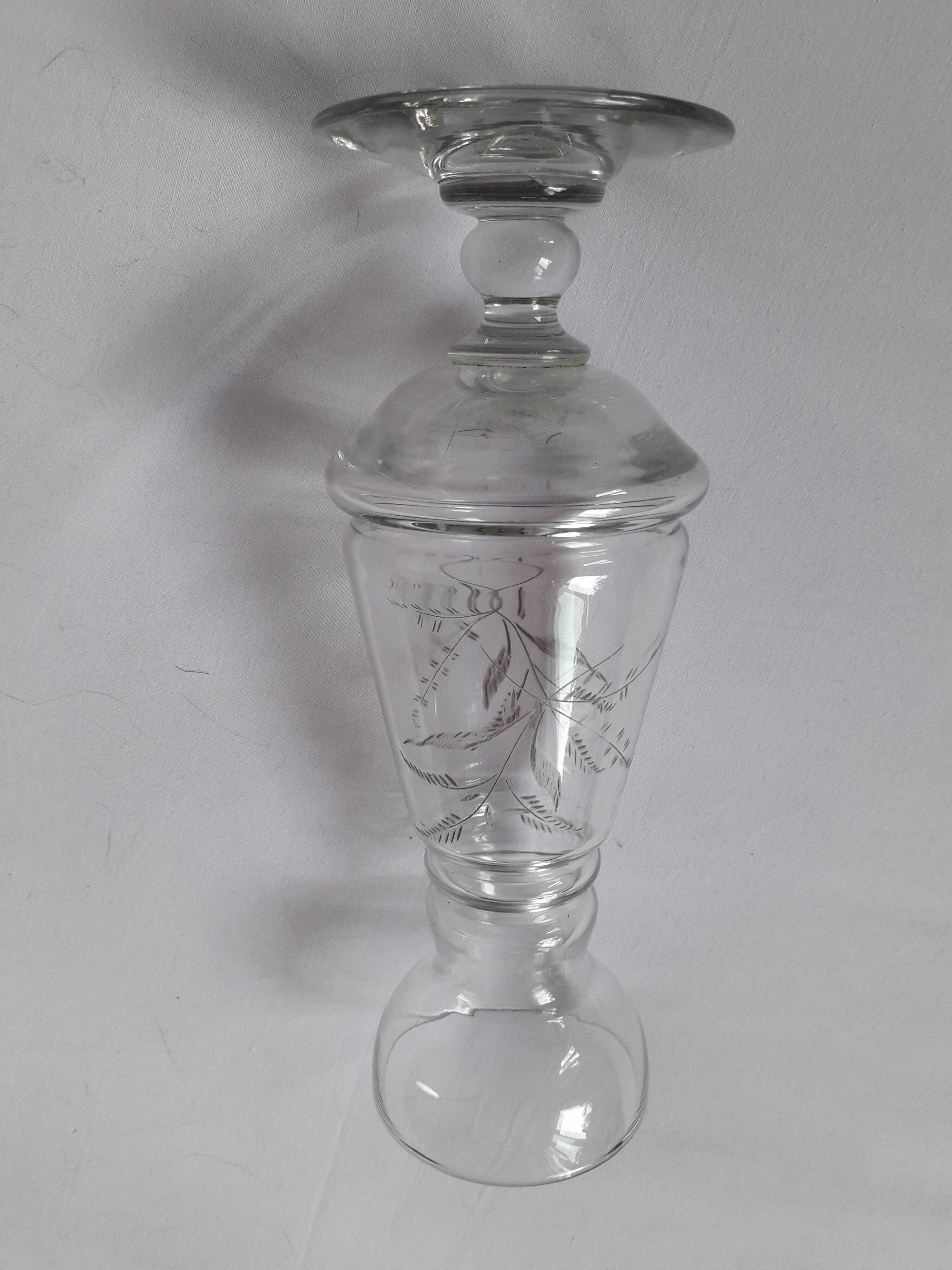 Vintage chiseled glass vase