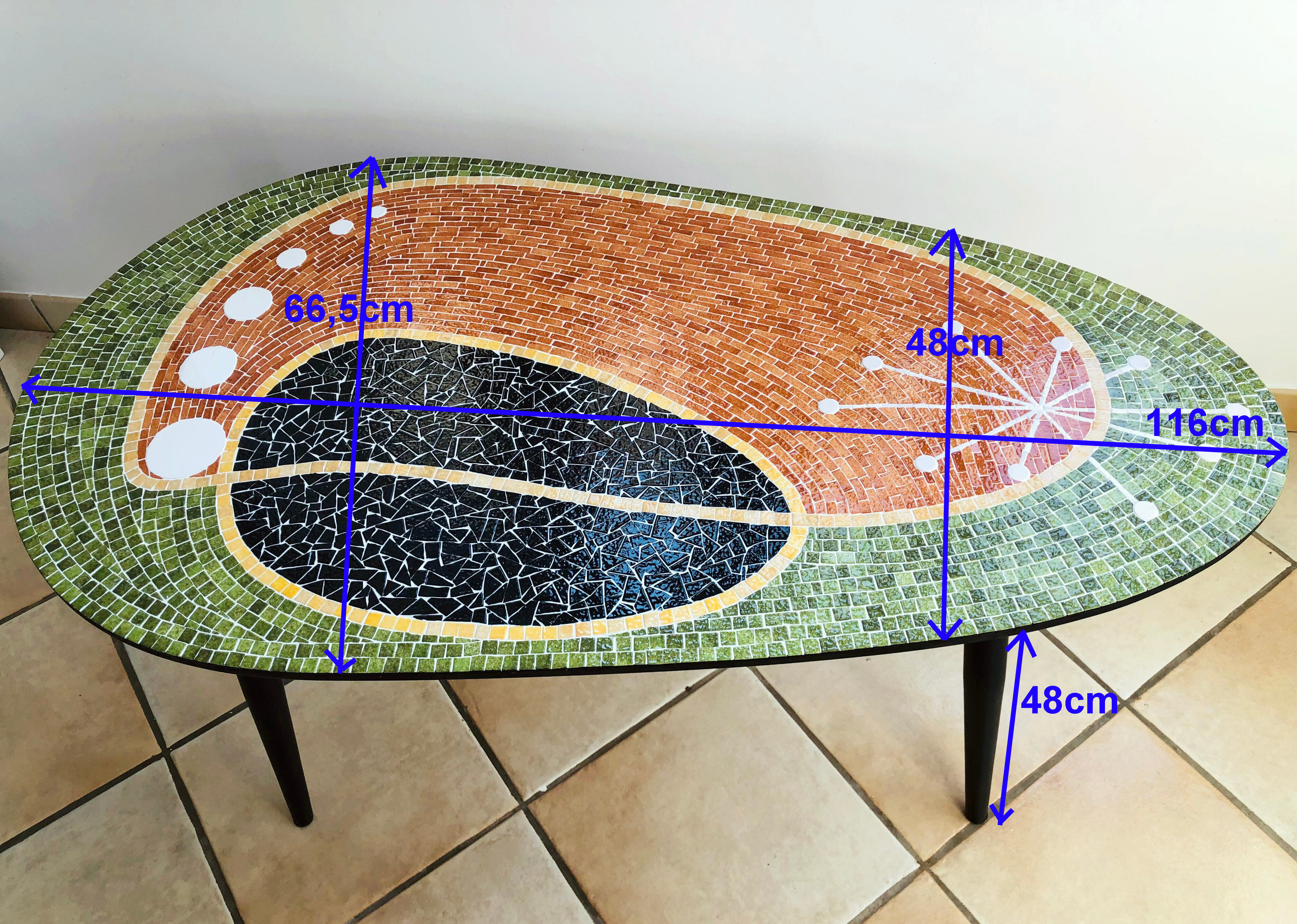 Mosaic coffee table design 50s/60s