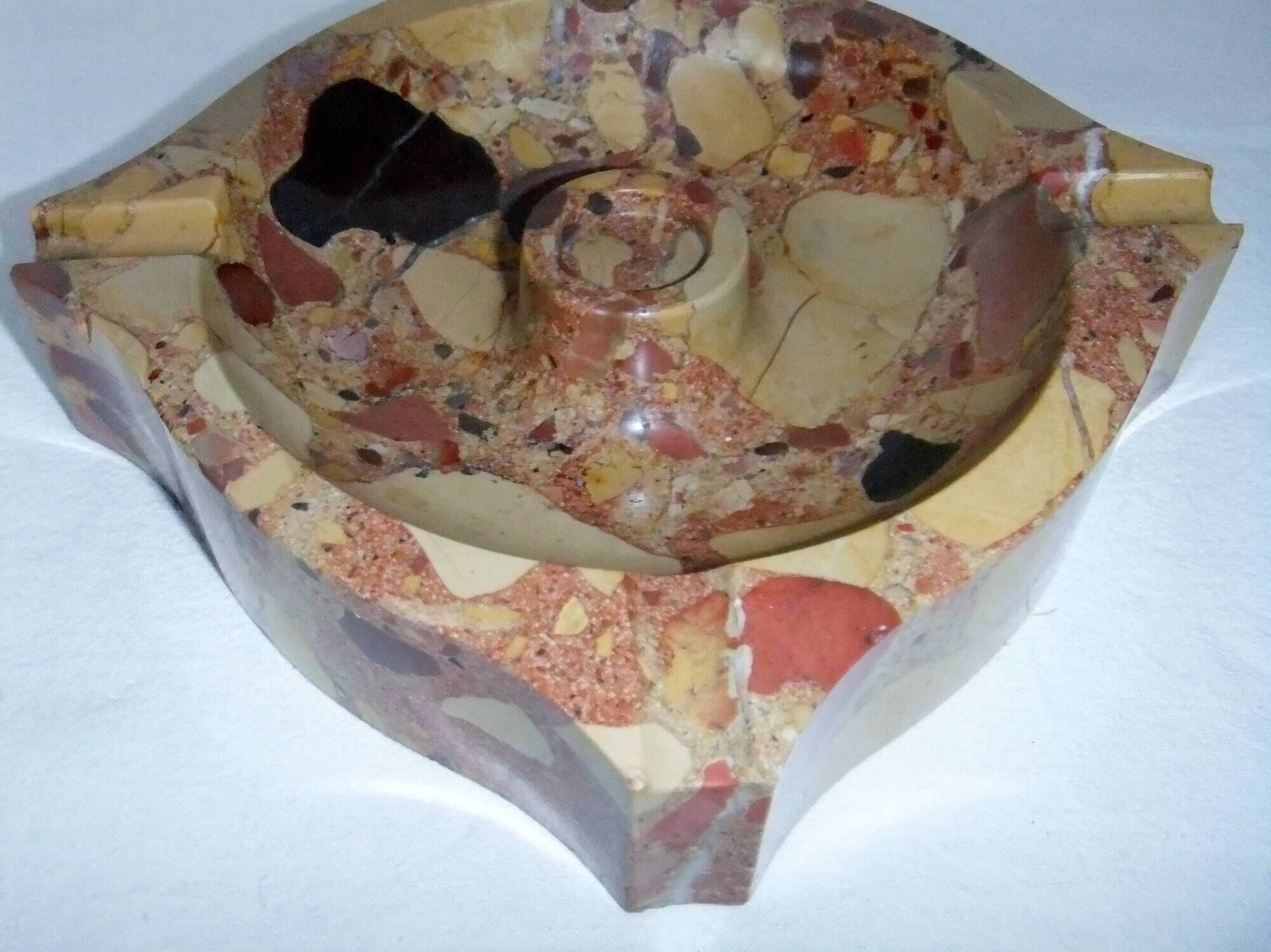 Art Deco marble ashtray signed Quercia 16.5 cm accessory cigar humidor