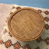 Table basse tam-tam en rotin vintage