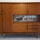 Buffet or high modernist sideboard in teak, France circa 1960.