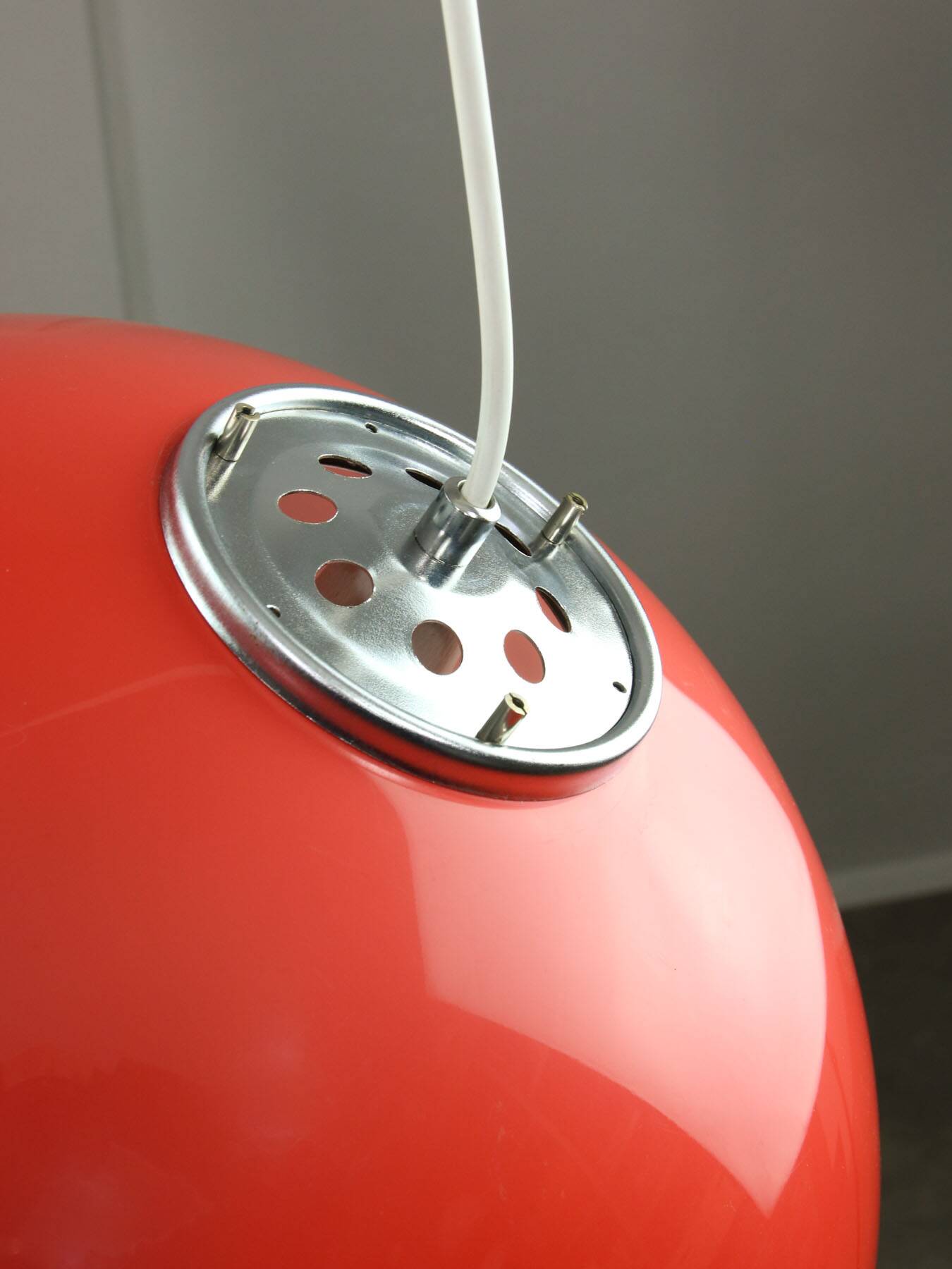 Space Age Italian Red Jolly Pendant Lamp from Guzzini