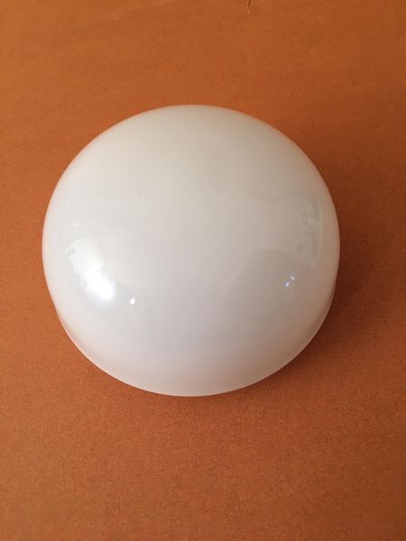 Opaque white glass ceiling lamp with its support