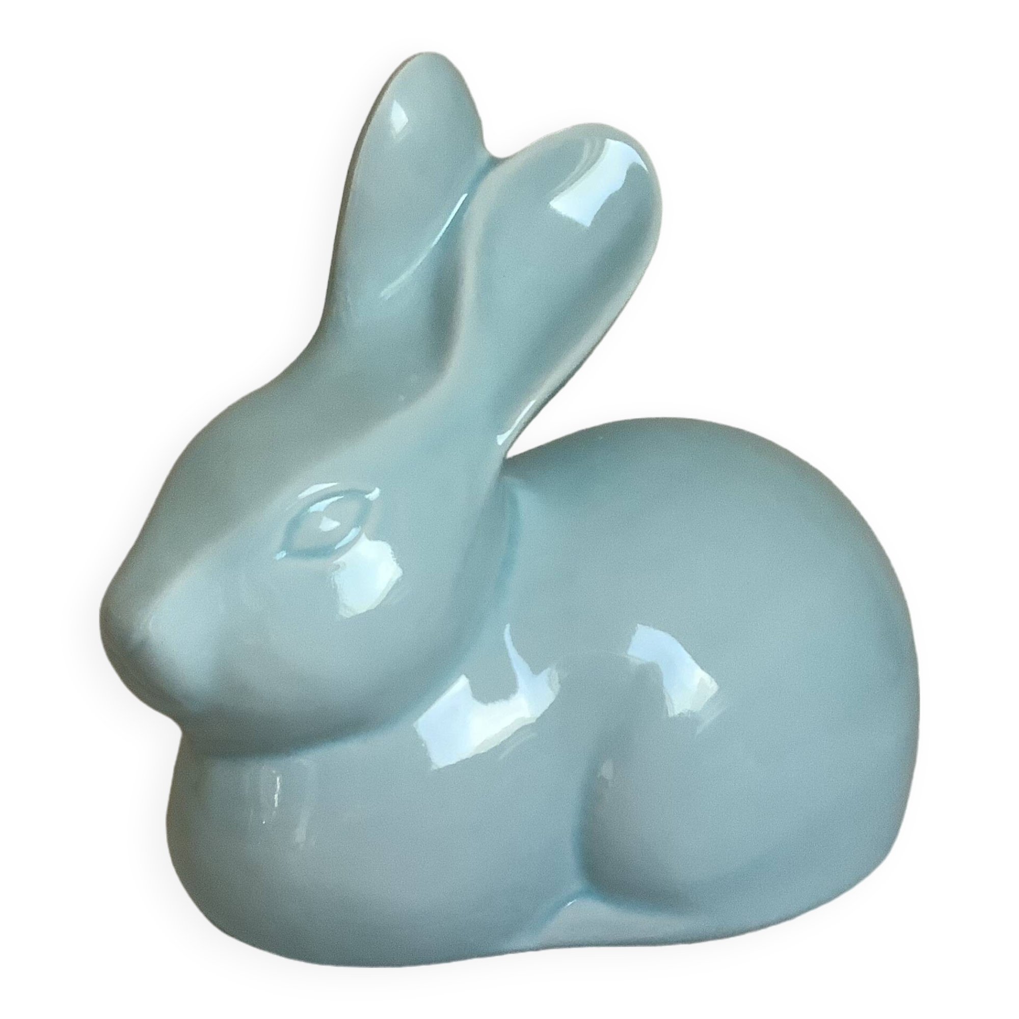 Blue earthenware cotton rabbit