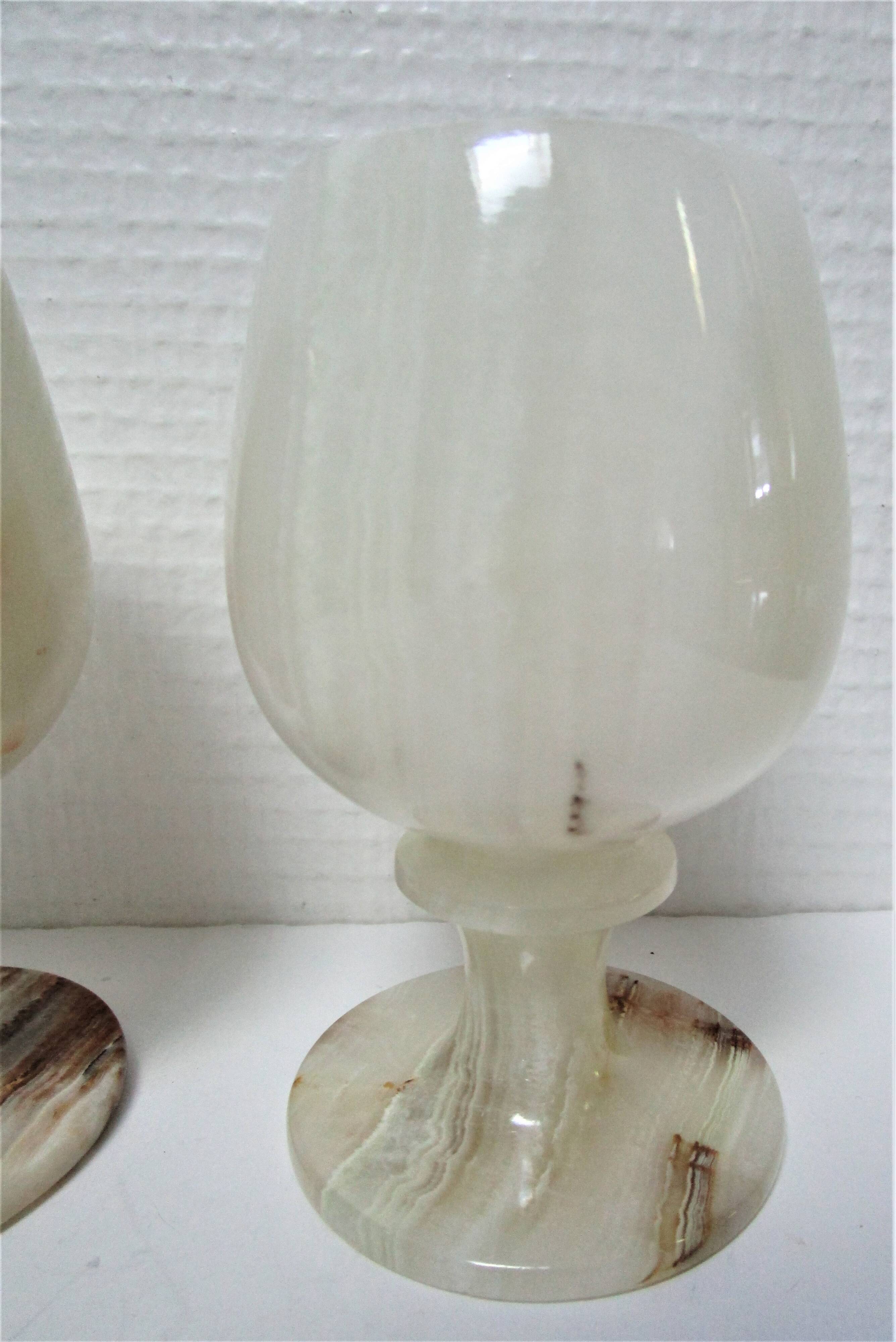 Three onyx candlesticks from the 70s