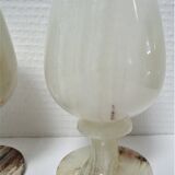 Three onyx candlesticks from the 70s