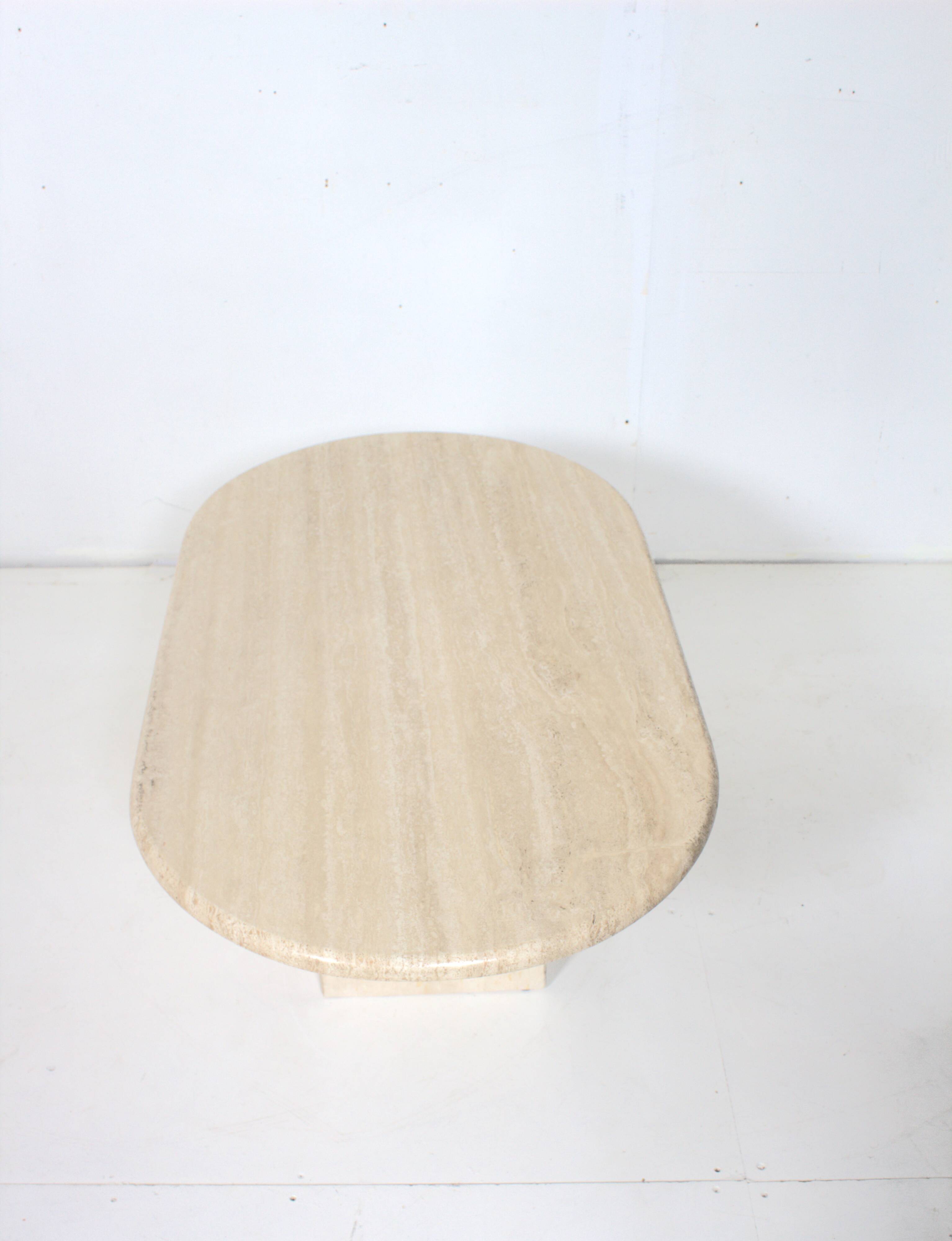 Medium Oval Travertine Coffee Table