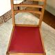 Set of 5 vintage chairs - Beech wood - Faux leather - 1950s