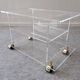 David Lange side table on wheels in plexiglass, France 1970.