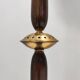 Opaline Glass, Beech and Brass Floor Lamp with Marble Base, Italy