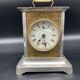 Horloge, pendule d'officier, laiton, pendule voyage, réveil, cadran, vitres latérales, restaurée