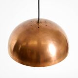 Original Italian Mid Century Modern copper dome pendant light