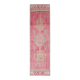 Vintage Turkish Oushak Handmade Wool Cotton Pink Runner Rug 86x306