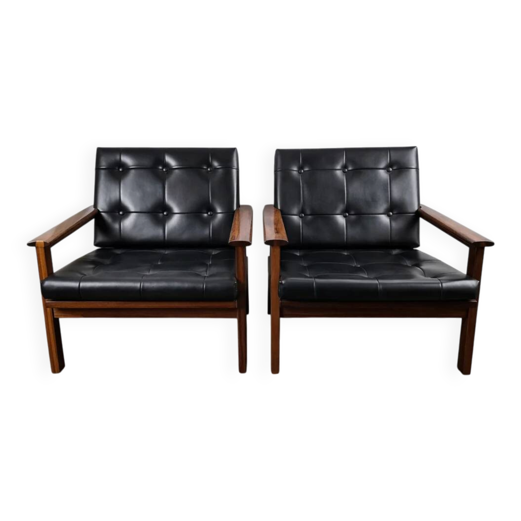 Pair of armchairs in rosewood model Capella by Illum Wikkelsø for Niels Eilersen, Denmark, 1960.