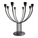 Grand chandelier / bougeoir métal brossé 8 feux, K. Hagberg design 1970