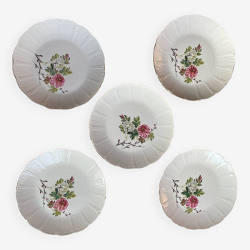 L’amandinoise assiettes fleuries en porcelaine