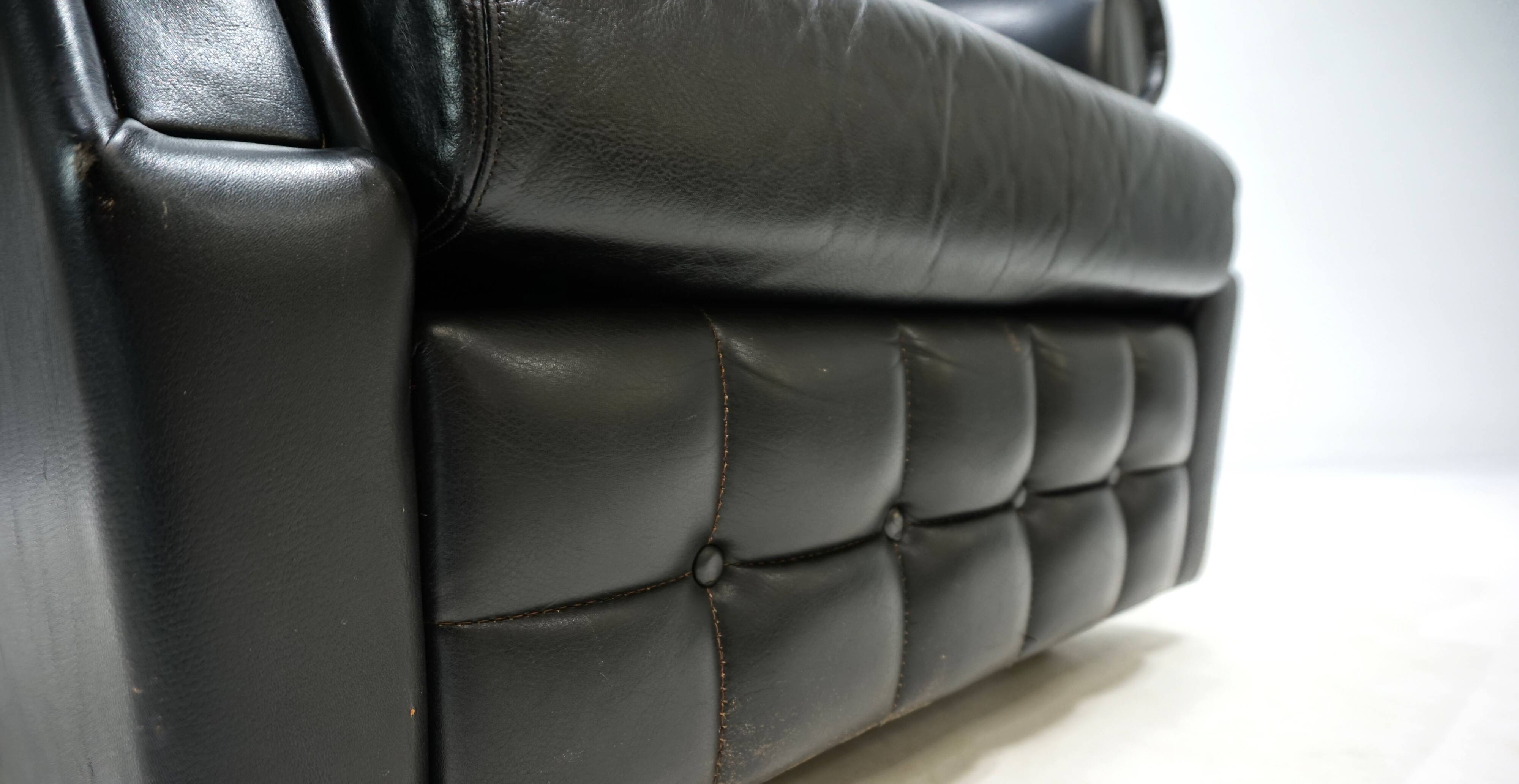 Fauteuil Art Déco en cuir, France 1960