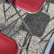 Set of 6 folding chairs from the 70s tweed and chrome metal