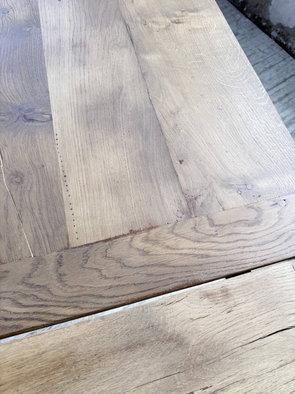 Solid oak farmhouse table with extensions (190-280cm) 1950