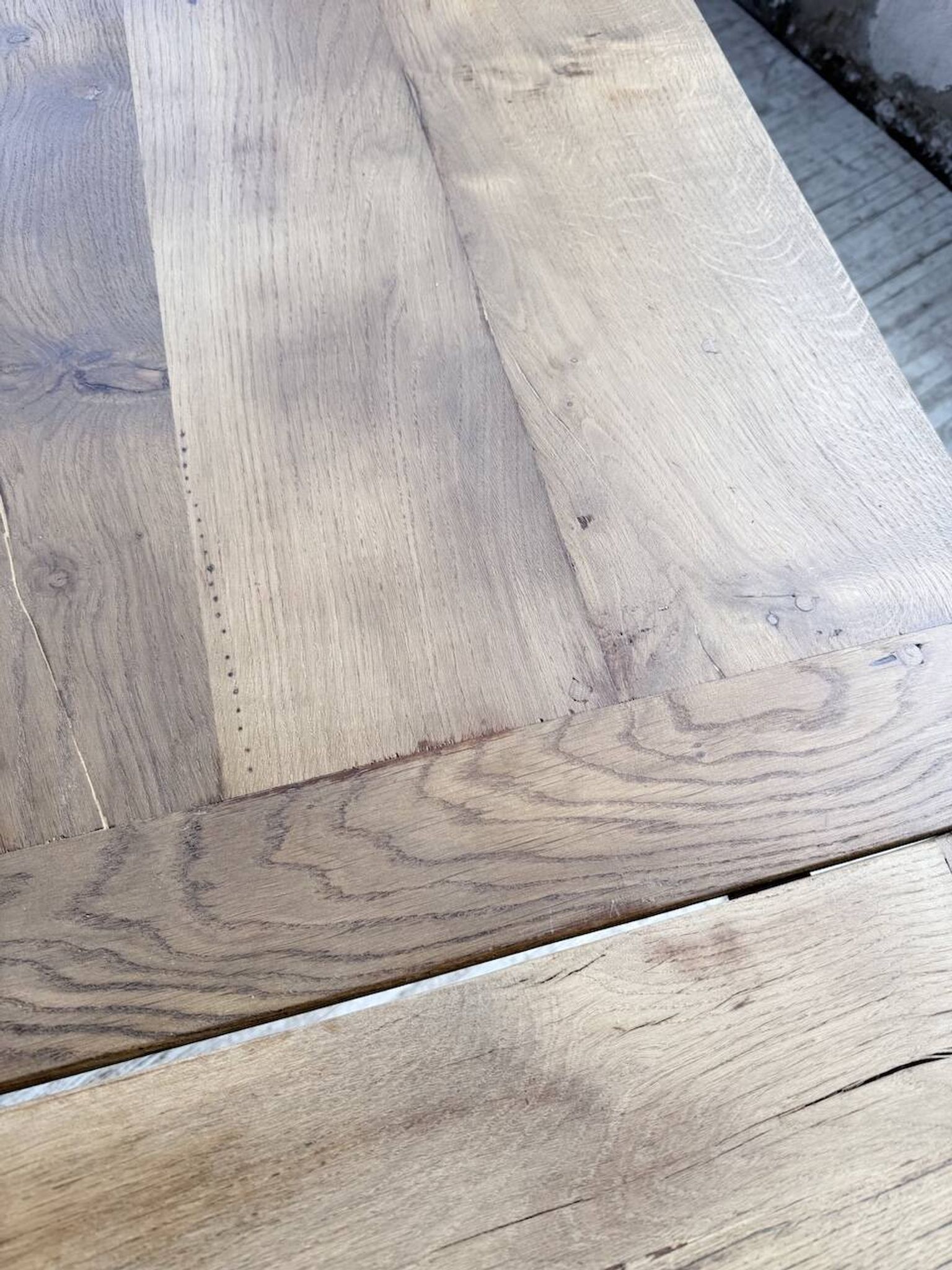 Solid oak farmhouse table with extensions (190-280cm) 1950