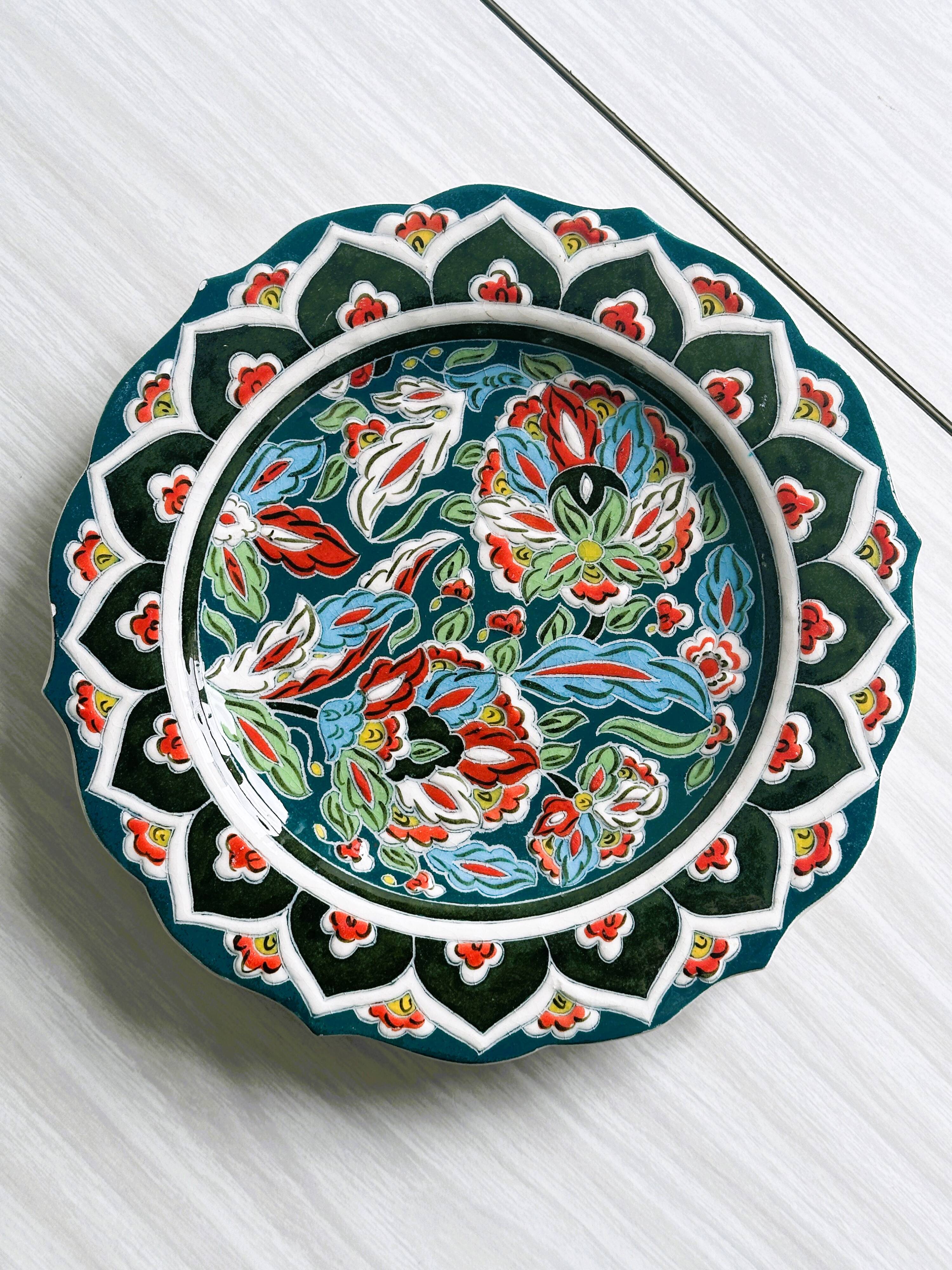 Enameled ceramic plate