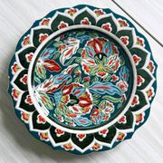 Enameled ceramic plate