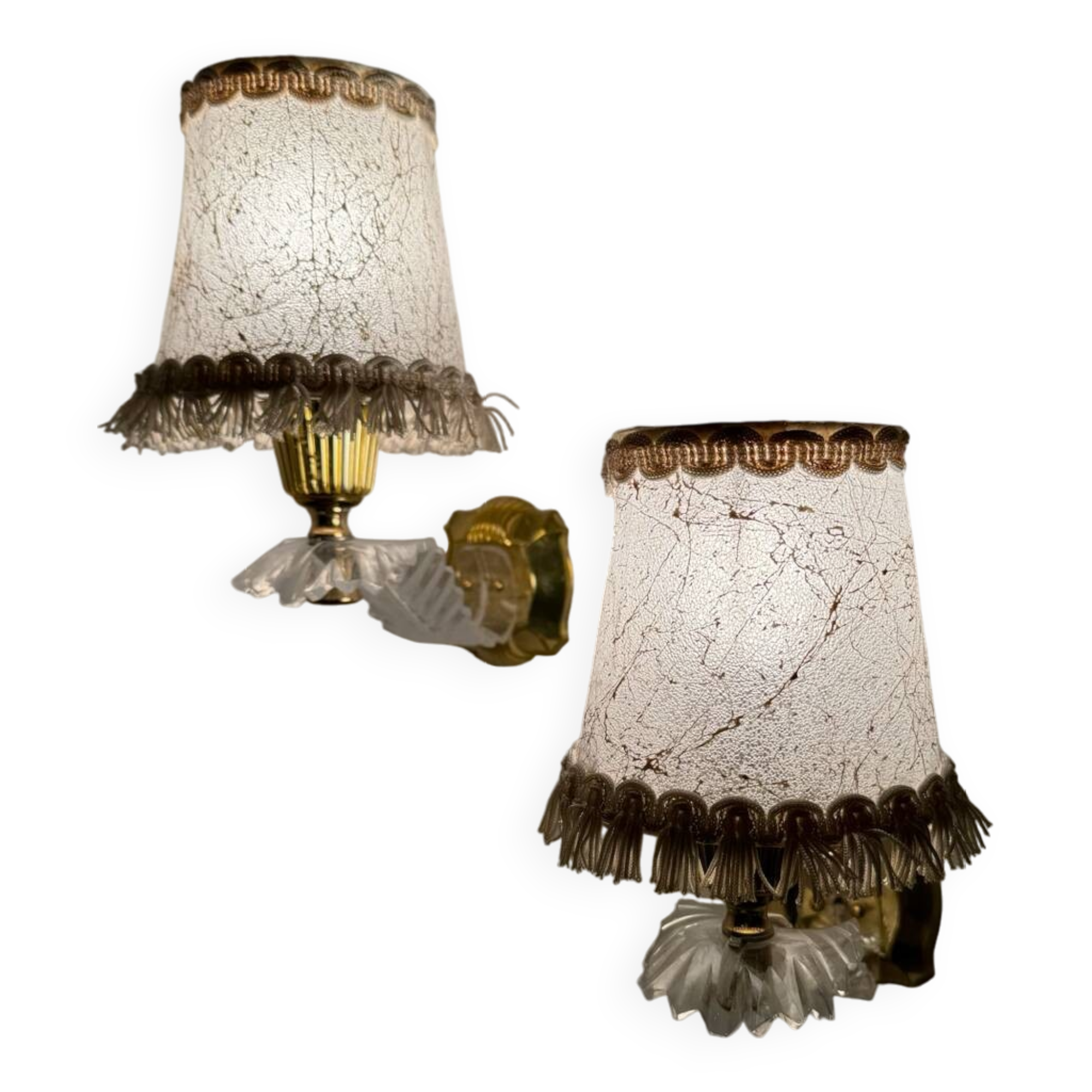 60s gold plexi wall lights