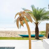Rattan "coconut/palm" floor lamp